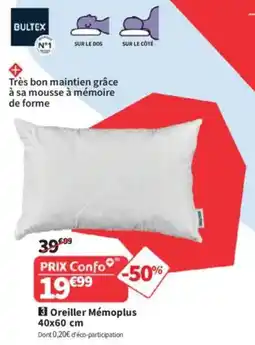 Conforama Oreiller Mémoplus offre
