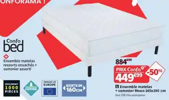 Conforama Ensemble matelas + sommier Moon offre
