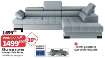 Conforama Canapé d'angle convertible Selva offre