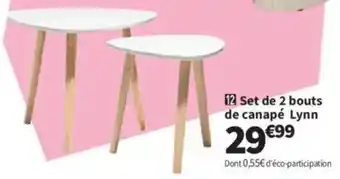 Conforama Set de 2 bouts de canapé Lynn offre