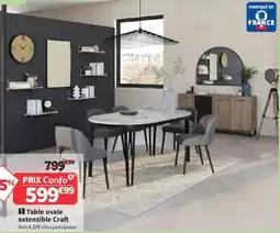 Conforama Table ovale extensible Craft offre