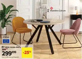 Conforama Table ronde Glory offre