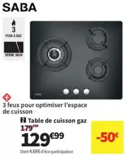 Conforama Table de cuisson gaz offre