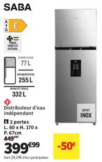 Conforama SABA 2 portes offre