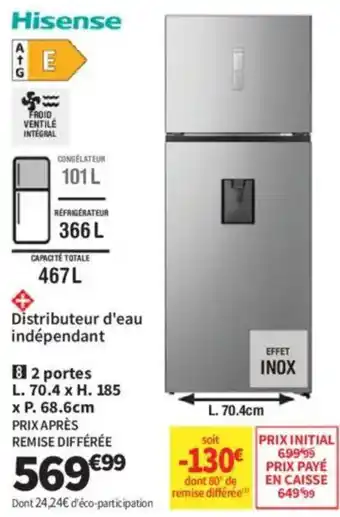 Conforama Hisense 2 portes offre