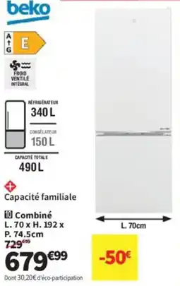 Conforama Beko Combiné offre