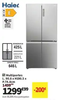 Conforama Haier Multiportes offre