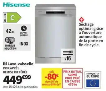 Conforama Hisense Lave-vaisselle offre