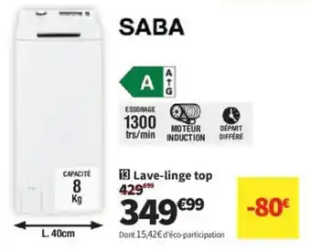 Conforama SABA Lave-linge top offre