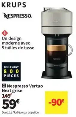 Conforama Nespresso Vertuo Next grise offre