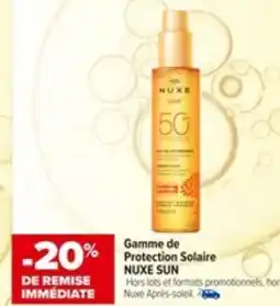 Carrefour NUXE SUN Gamme de Protection Solaire offre
