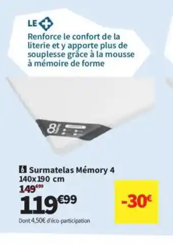 Conforama Surmatelas Memory 4 offre