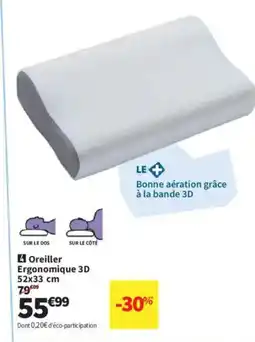 Conforama Oreiller Ergonomique 3D offre