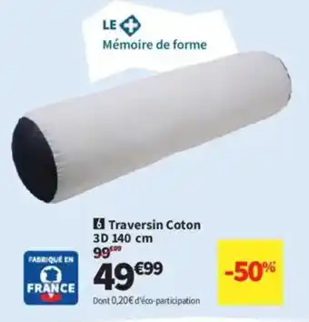 Conforama Traversin Coton offre