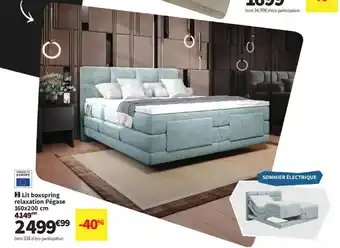 Conforama Lit boxspring relaxation Pégase offre