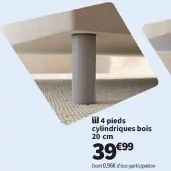 Conforama 4 pieds cylindriques bois offre