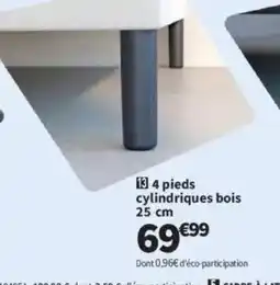 Conforama 4 pieds cylindriques bois offre