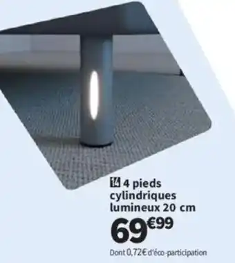 Conforama 4 pieds cylindriques lumineux offre