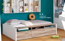 Conforama Lit Iggy Ado avec rangement offre