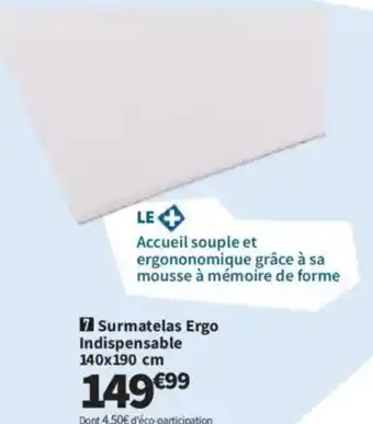 Conforama Surmatelas Ergo Indispensable offre