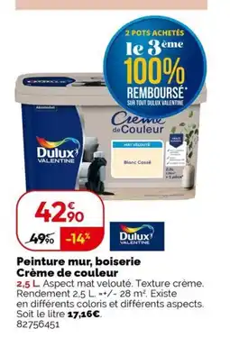 Weldom DULUX Peinture mur, boiserie Crème de couleur offre