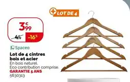 Weldom Lot de 4 cintres bois et acier offre