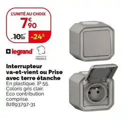Weldom Interrupteur va-et-vient ou Prise avec terre étanche offre