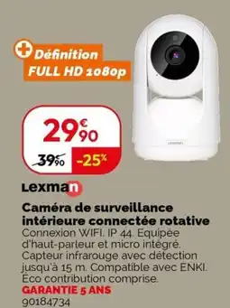 Weldom Caméra de surveillance intérieure connectée rotative offre