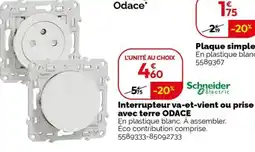 Weldom ODACE Interrupteur va-et-vient ou prise avec terre offre