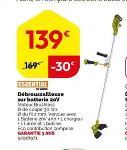 Weldom Débroussailleuse sur batterie 20V offre