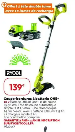 Weldom RYOBI Coupe-bordures a batterie ONE+ offre