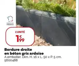 Weldom Bordure droite en béton gris ardoise offre