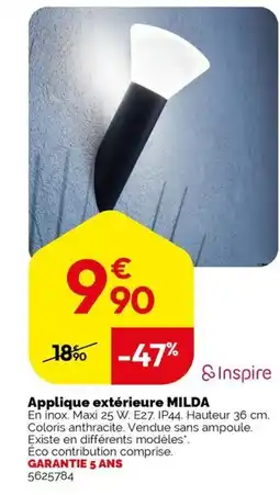 Weldom MILDA Applique extérieure offre