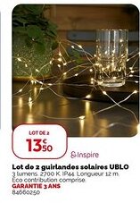 Weldom UBLO Lot de 2 guirlandes solaires offre