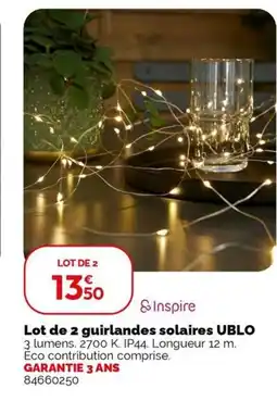 Weldom UBLO Lot de 2 guirlandes solaires offre
