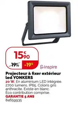 Weldom YONKERS Projecteur à fixer extérieur led offre