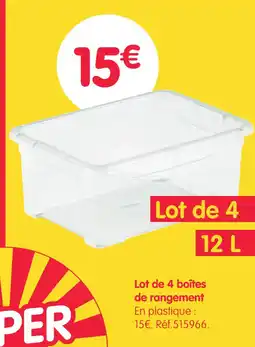 b&m Lot de 4 boîtes de rangement offre