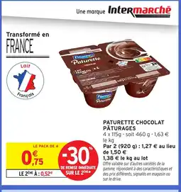 Intermarché PÂTURAGES Paturette chocolat offre