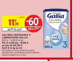 Intermarché LABORATOIRE GALLIA Calisma croissance 3 offre