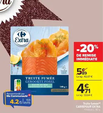 Carrefour Truite fumée carrefour extra offre