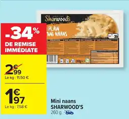 Carrefour SHARWOOD'S Mini naans offre
