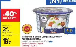 Carrefour Mozzarella di bufala campana aop mini carrefour extra offre