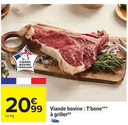 Viande bovine : T'bone à griller