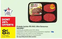 Carrefour SOCOPA 8 steaks hachés 15% M.G. Ultra Savoureux offre