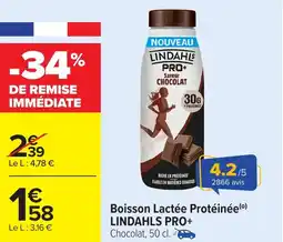 Carrefour LINDAHLS PRO+ Boisson Lactée Protéinée offre