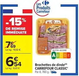 Carrefour Brochettes de dinde(n) carrefour classic offre