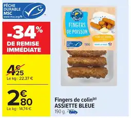 Carrefour ASSIETTE BLEUE Fingers de colin offre