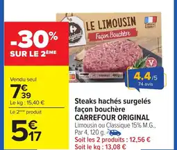 Carrefour Steaks hachés surgelés façon bouchère carrefour original offre