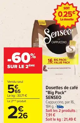 Carrefour SENSEO Dosettes de café "Big Pack" offre