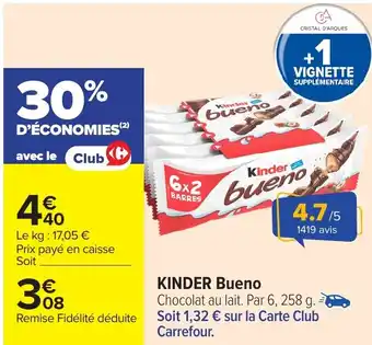 Carrefour KINDER Bueno offre